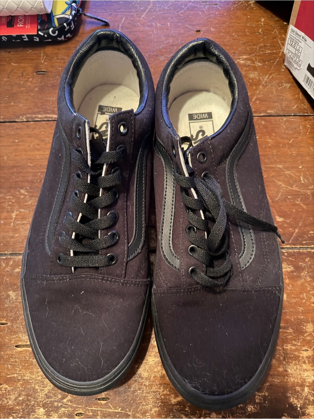 Vans Old Skool Wide Black Canvas Fashion Sneakers Men's